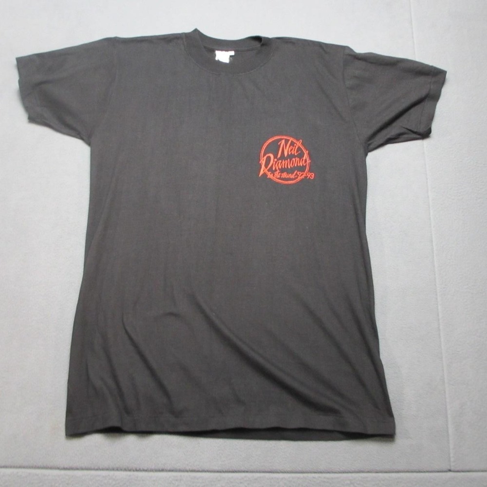 Vintage Neil Diamond Shirt Mens Large Black Tour Tee 92 93 Single Stitch 90s